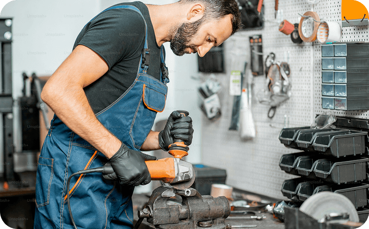 Technician working with cabling